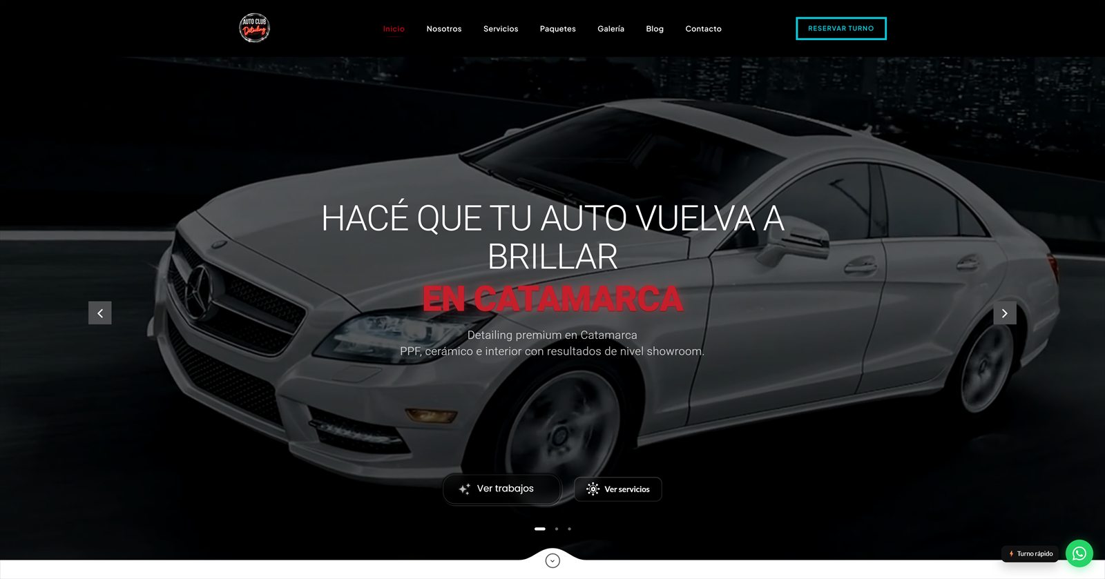 Página de Auto Club Detailing Catamarca