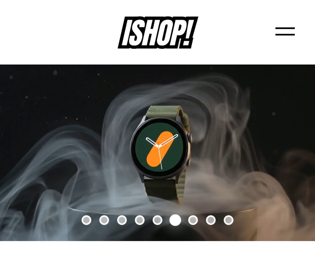 Landing page de iShop, tienda de celulares
