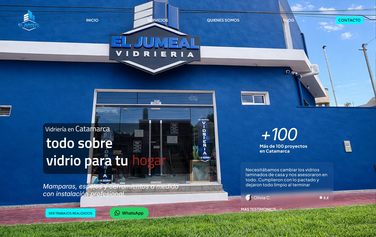 Página de Vidriería El Jumeal